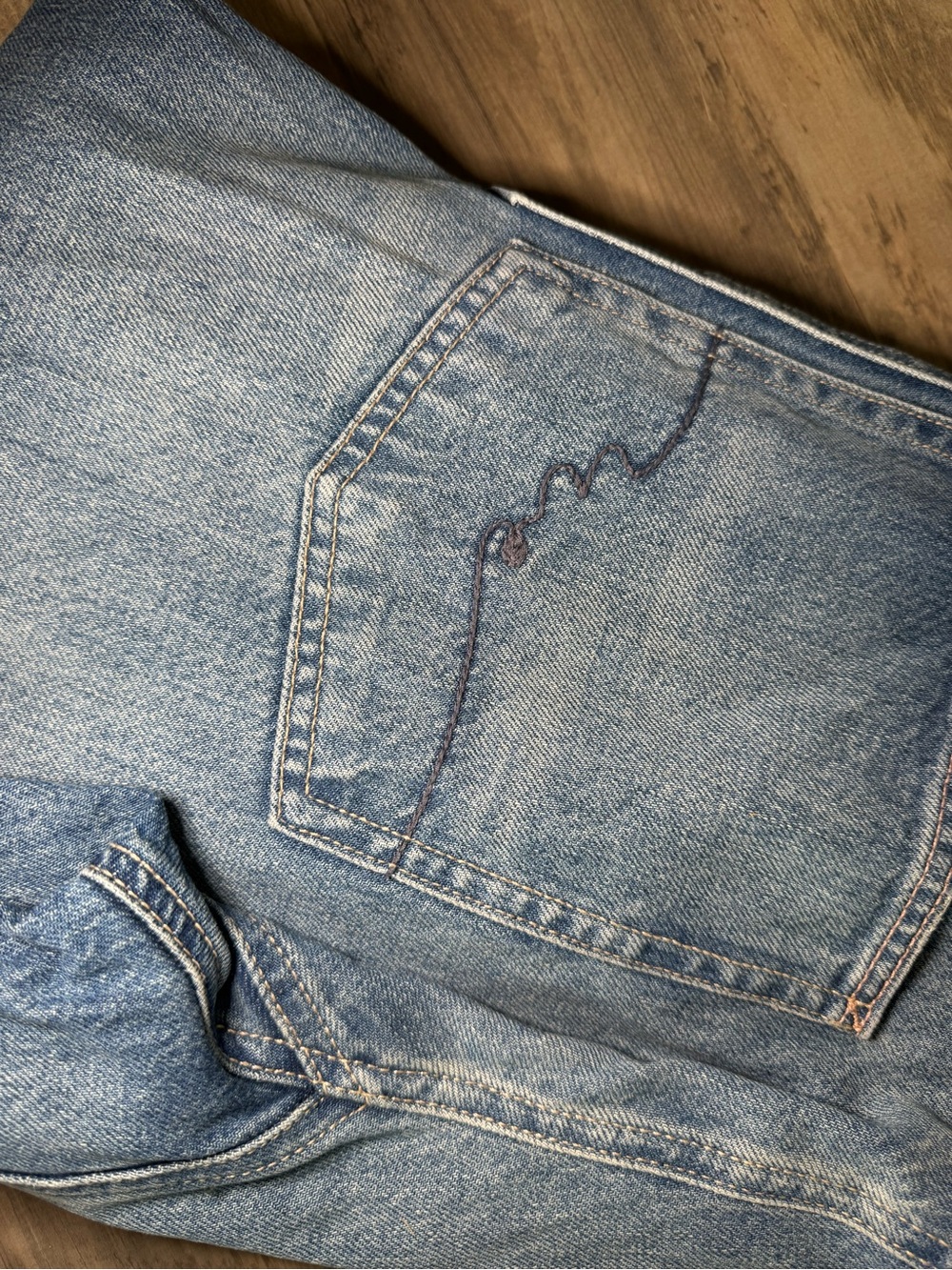 We The Free Moxie Barrel Jeans Blue Relaxed Patchwork Drawstring Jeans - Picture 8 of 8